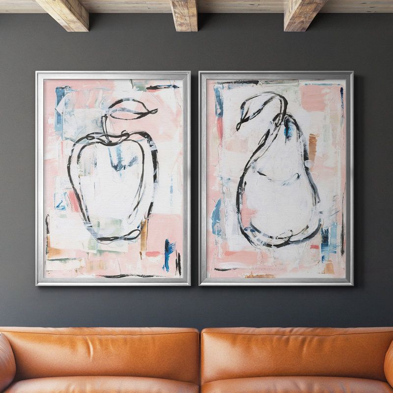 «Candied Fruit I», ensemble de 2 reproductions d'art sur toile encadrées, H 41,25 po x l 61 po x P 1,25 po, Argent