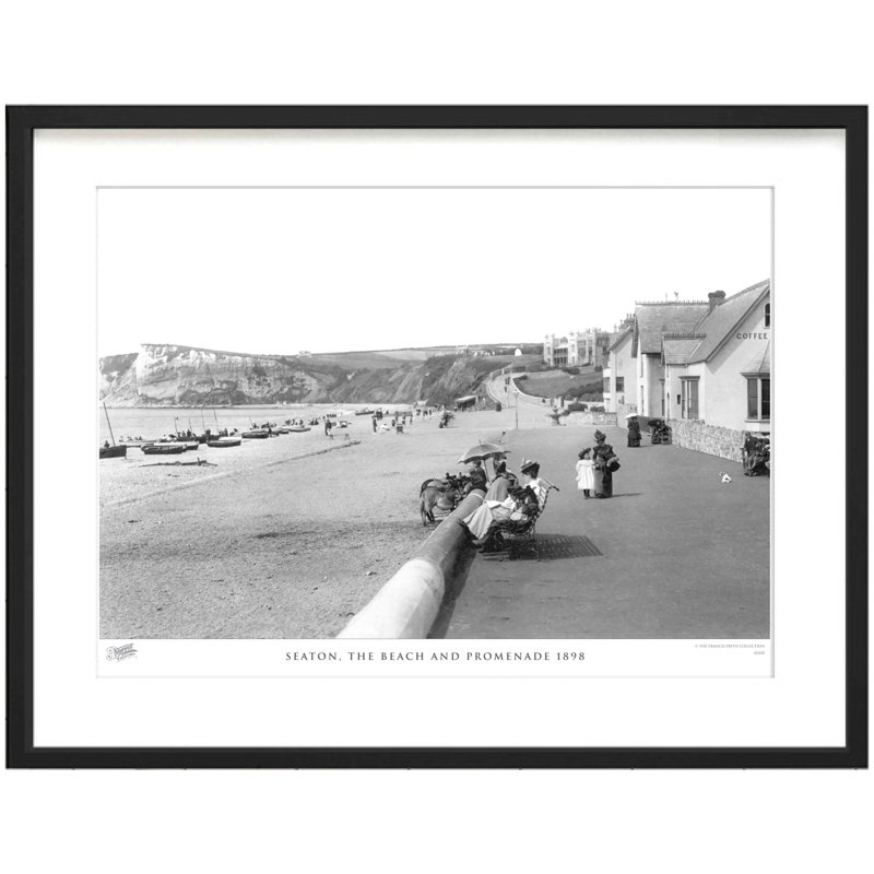 Seaton, The Beach And Promenade 1898 by Francis Frith - Single Picture Frame Print, 28cm H x 36cm W x 2.3cm D