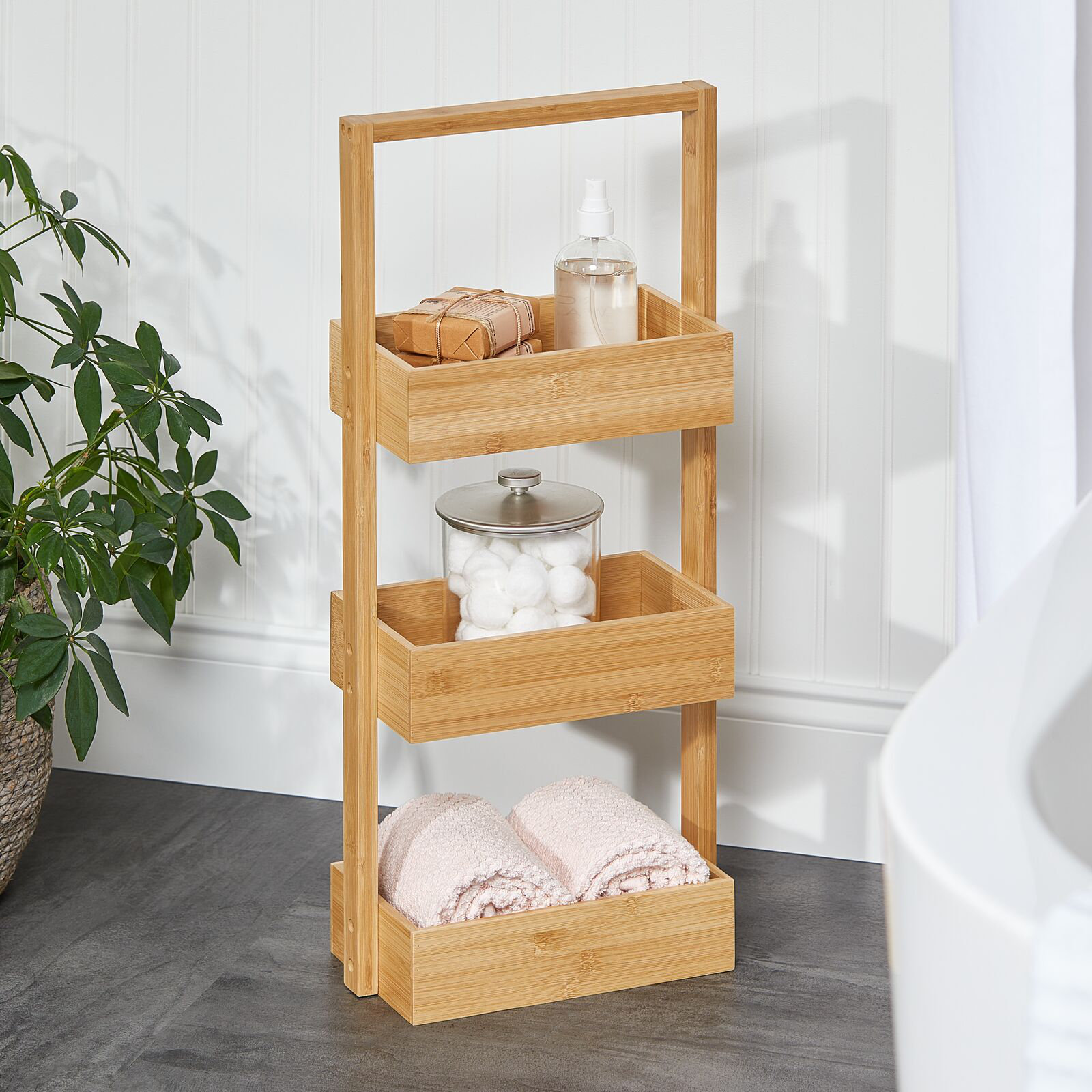 mDesign Bamboo Bathroom Shelves | Wayfair