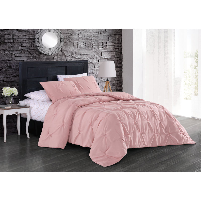Ensemble d'édredon en microfibre , Rosé, Édredon de grande taille et 6 pièces supplément