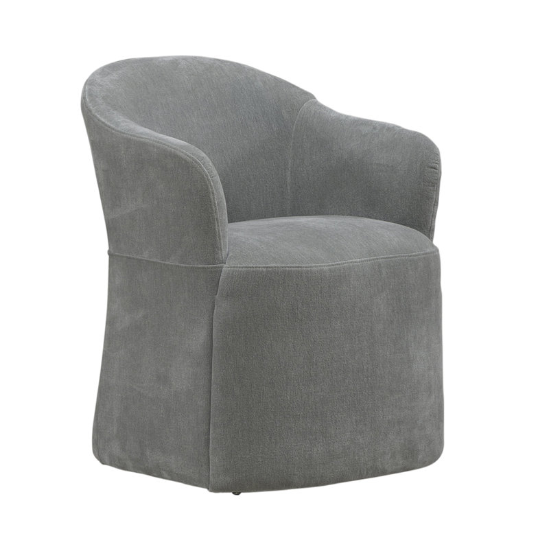 Faouzi Upholstered Dining Chair w/ Casters, Sapphire