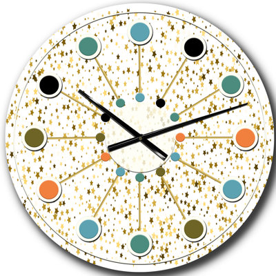 Golden Glitter Confetti - horloge murale Mid-Century moderne