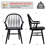 Hughes 24" Wide Windsor Solid Wood Dining Chairs With Armrests-125524742