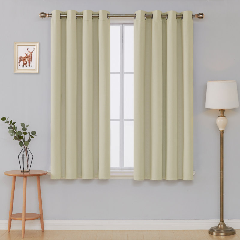 Cabrera Blackout Curtain Pair, Width 140 x Drop 138 cm, Greyish White