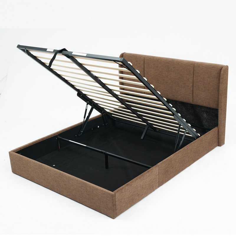 Lit plateforme tapissier Coletti, Grand lit, Off White Velvet