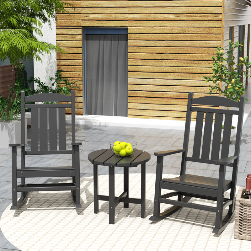 Chaise berçante d'extérieur en plastique Laguna, gris