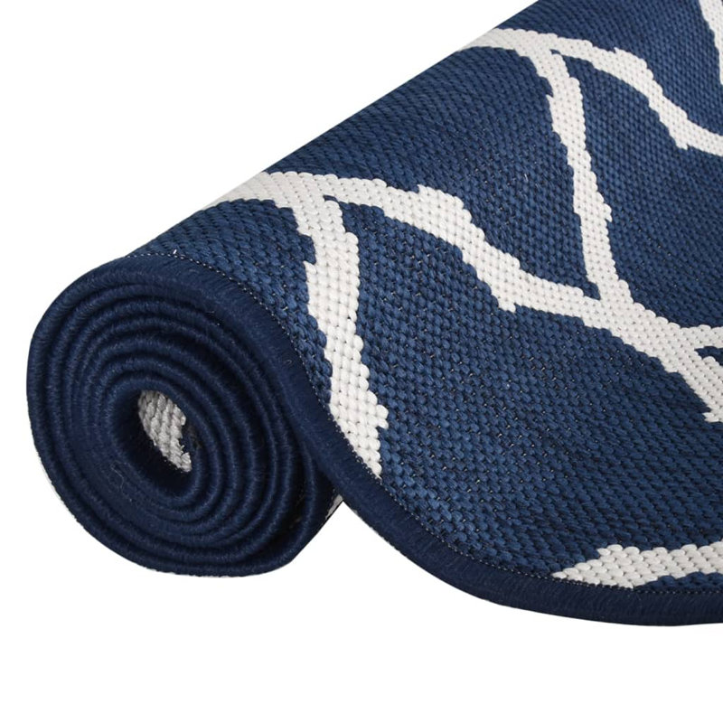 Aimar Outdoor Rug Reversible Design, Rectangle 80 x 150cm, Navy