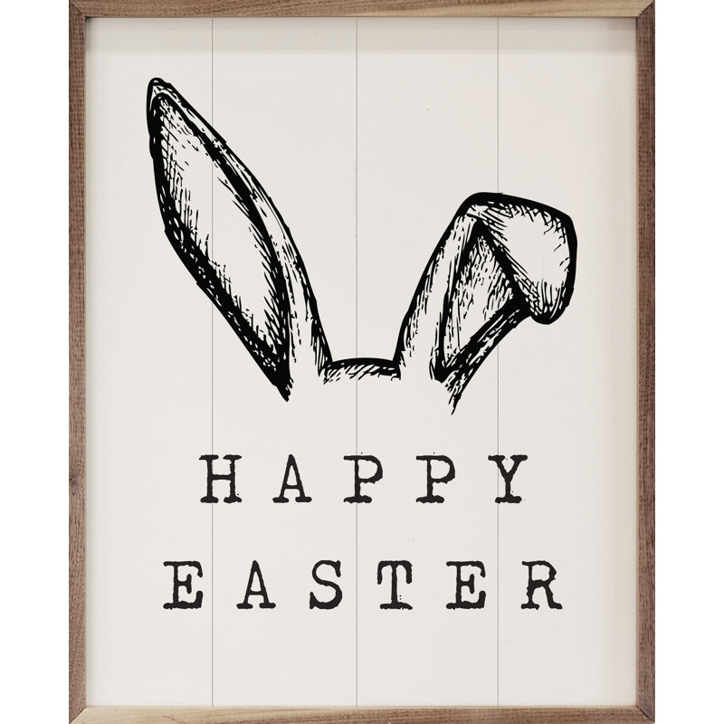 Happy Easter Ears White, 40" H x 32" W x 1" D