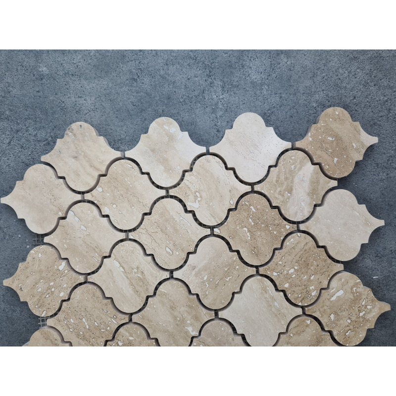 Carreau de mosaïque en marbre et mosaïque arabes 3 "x 3" Patara Ivory