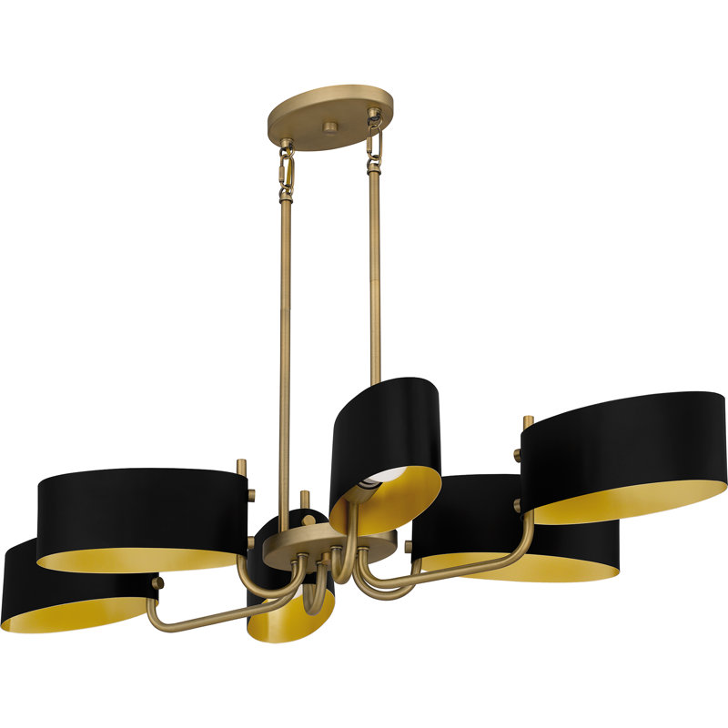 Lustre géométrique à 6 lumières à intensité variable pour îlot de cuisine Tishina
