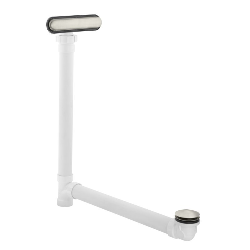 Drain de baignoire à fente Clearflo 1,5 po avec trop-plein, Nickel poli vibrant
