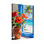 Plantes et fleurs Fleurs tropicales avec porte bleue et vue sur l'océan-1625363223