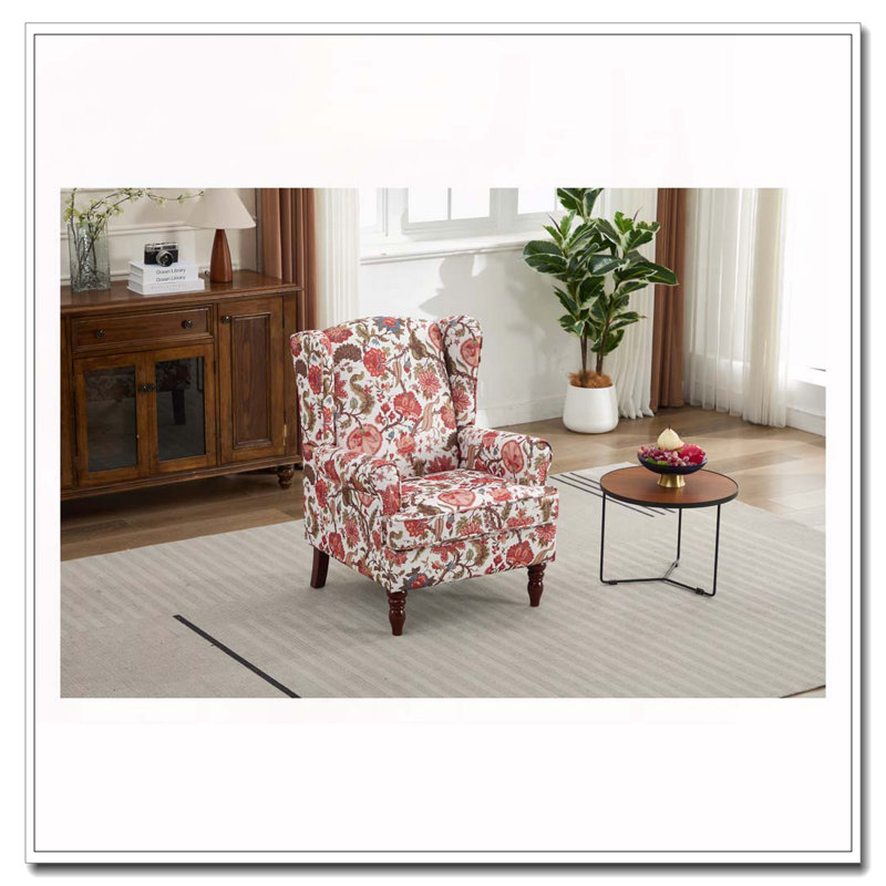 Chaise d'appoint avec pieds en bois rétro