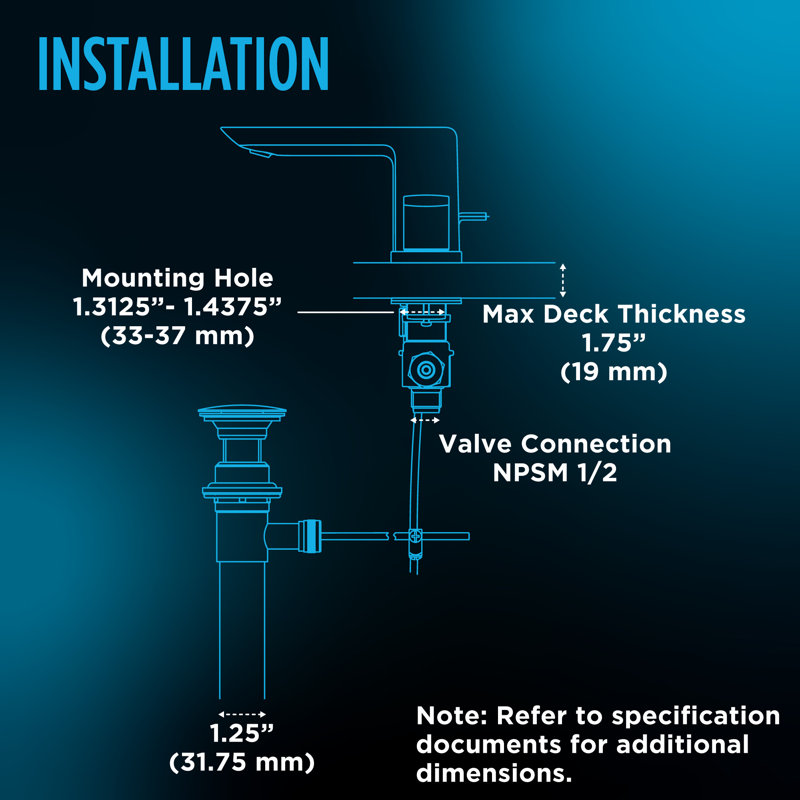 Widespread Bathroom Faucet with Drain Assembly