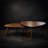 Triangular 2-Piece Walnut Wood Nesting Table