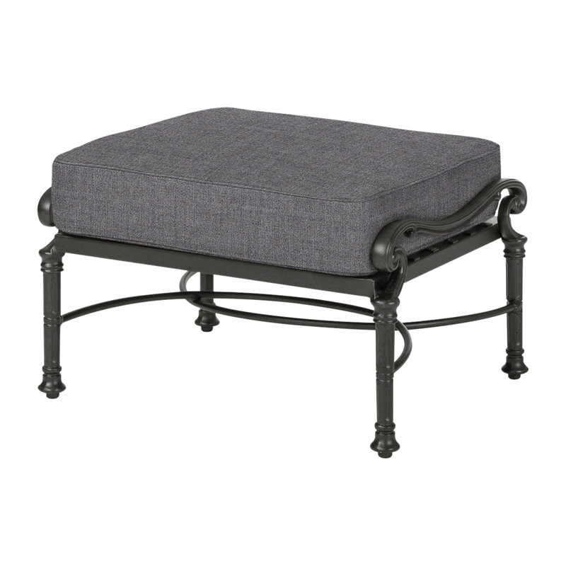 Florence Ottoman Frame with Cushions, Desert Bronze, Cast Slate Sunbrella® Plainweave