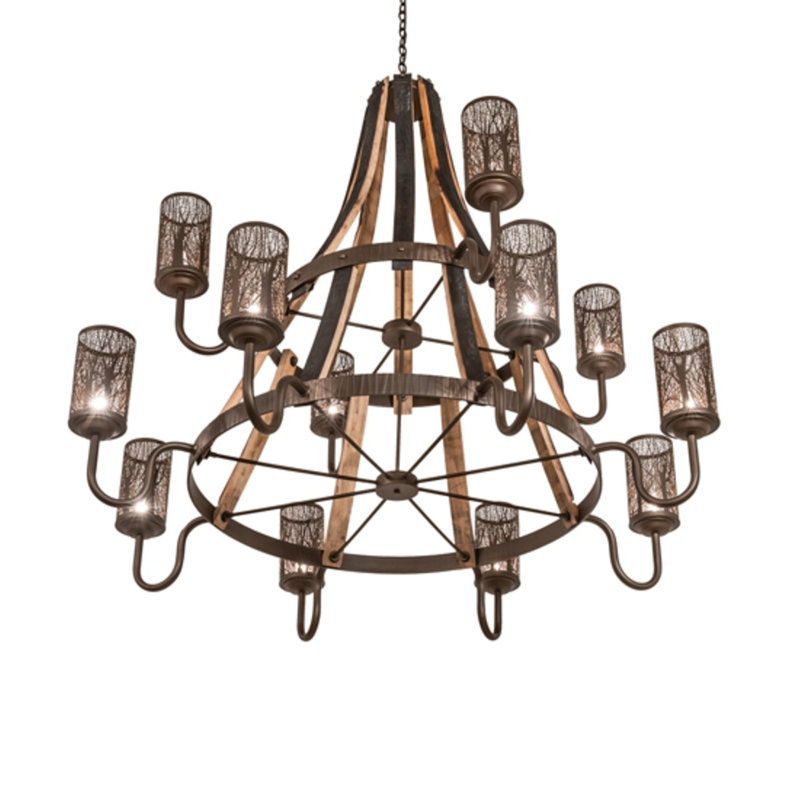 Barrel Stave 12 - Light Chandelier