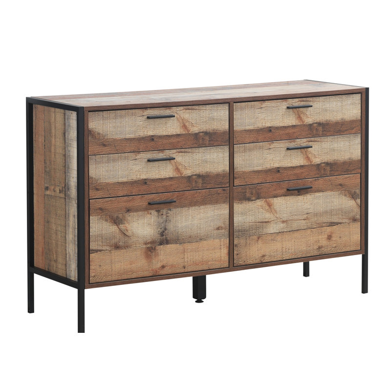 Saundra 124cm W 6 - Drawer Chest of Drawers