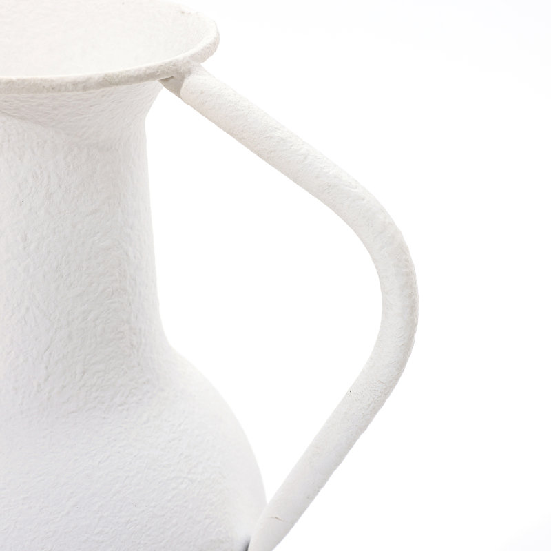Vase en métal blanc fait à la main pour la décoration intérieure (ensemble de 2)