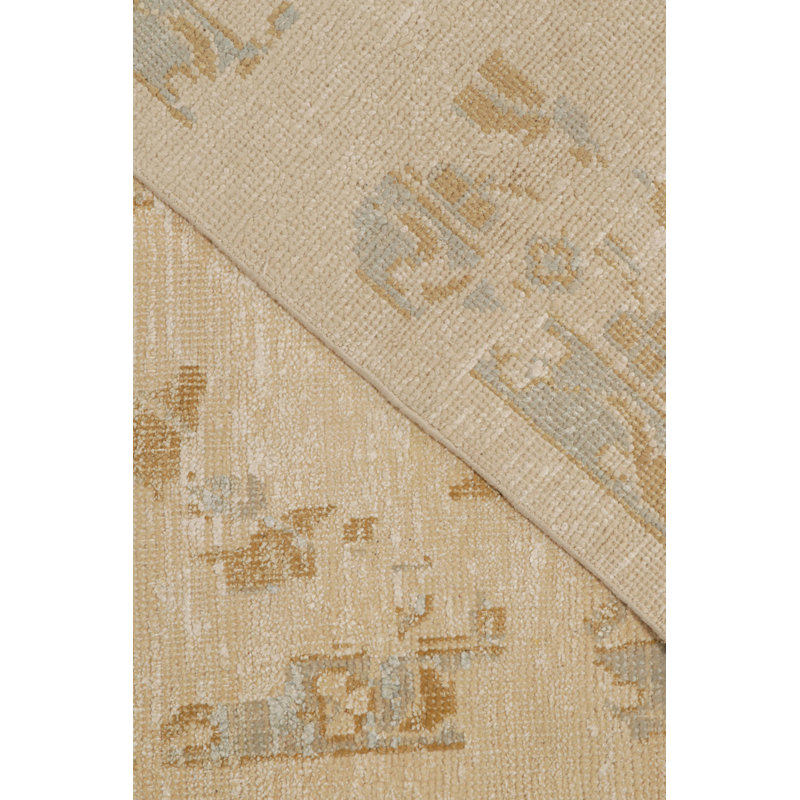Hand Knotted Silk Area Rug in Brown