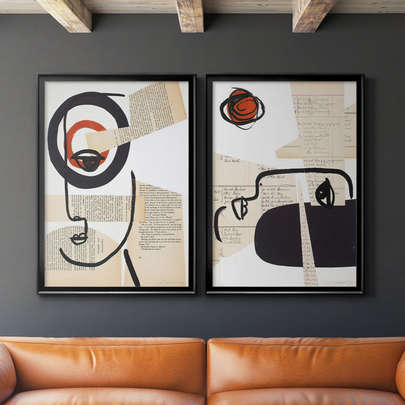 «Face of a Century I», toile encadrée de qualité supérieure - prête à être accrochée, Noir, H 36,5 po x l 53 po x P 1,25 po