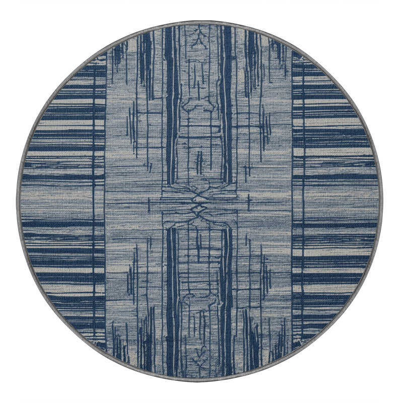  Tapis bord de mer lavable, Rond 7 pi