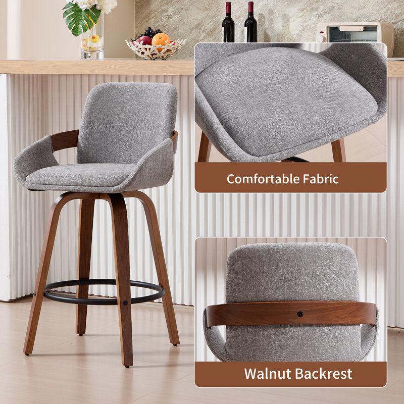 Swivel Bar & Counter Stool, Light Gray, 2