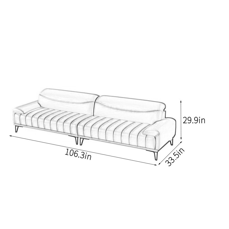 Canapé de bureau simple et moderne, 4, H 29,9 po x l 82,7 po x P 33,5 po