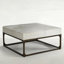 Melanie 36 Wide Genuine Leather Square Cocktail Ottoman