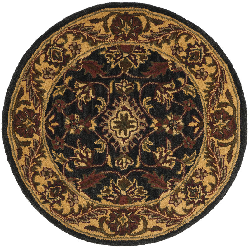 Tapis oriental en laine touffeté à la main Santoyo, Rond 6 pi