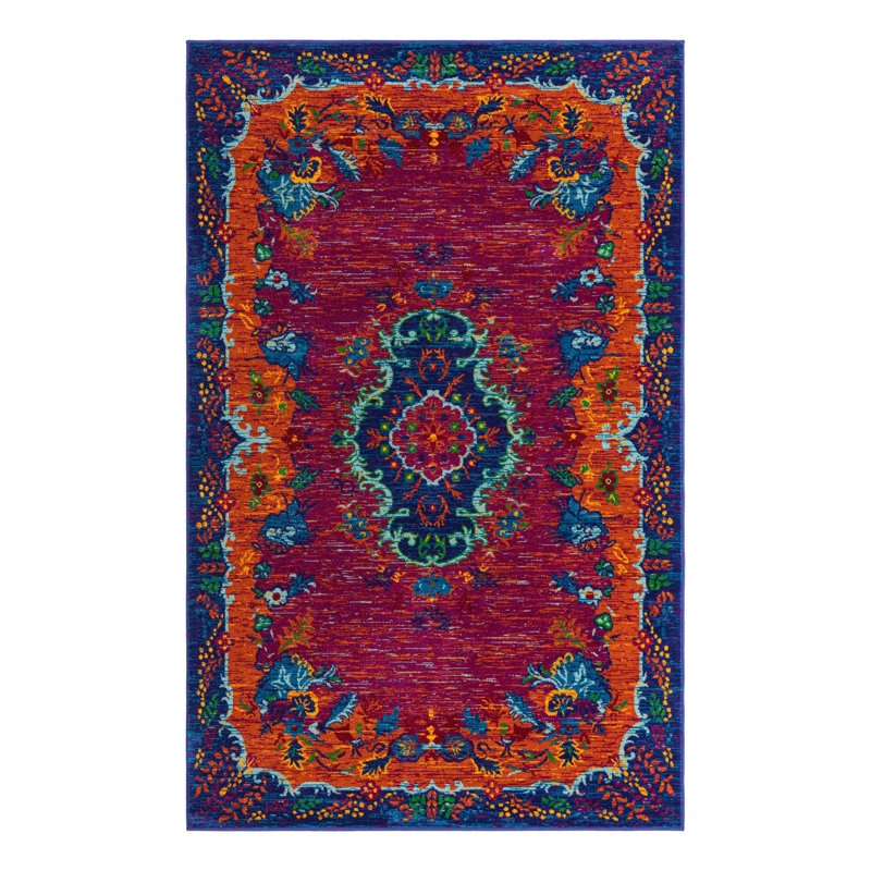 Floral Indoor Rug, Rectangle 5'3" x 8'