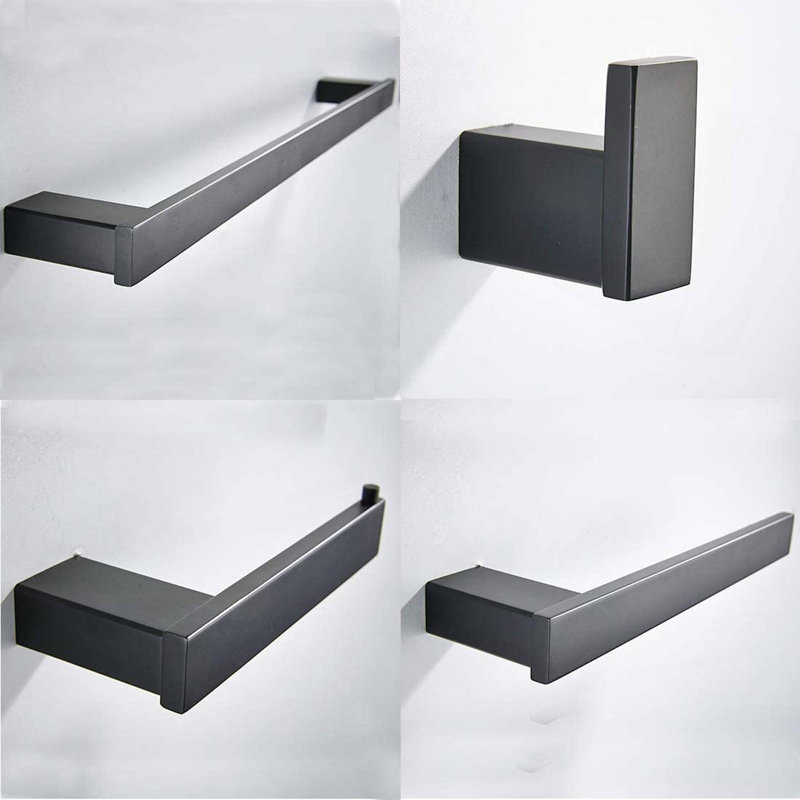 Ensemble de quincaillerie de salle de bain 4 pièces, Noir