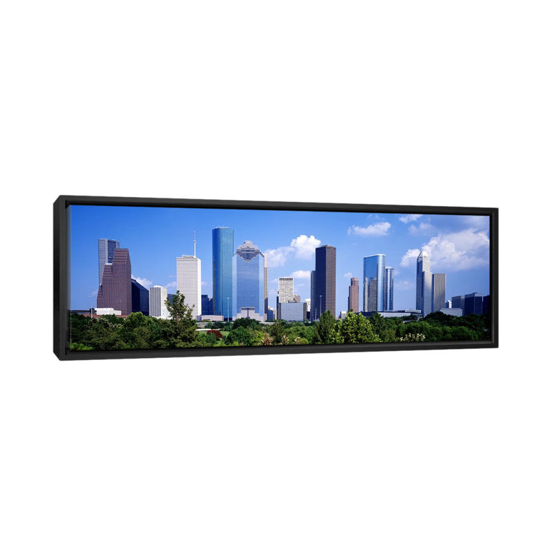 «Houston, Texas», reproduction de photo sur toile, H 12 po x l 36 po x P 1,5 po, Toile avec cadre noir