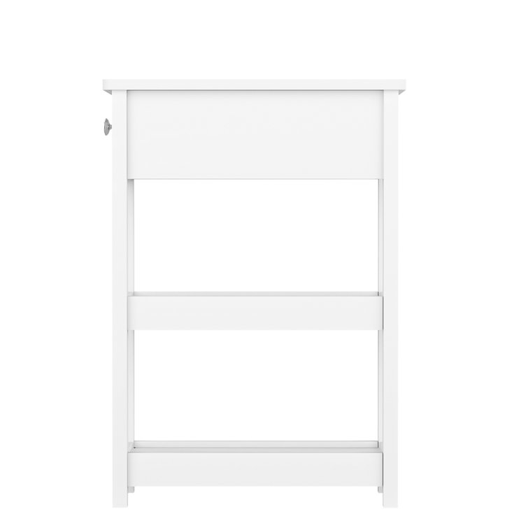24'' Tall End Table, Narrow Side Table with Drawer and Shelve for Small Space Red Barrel Studio Color: White