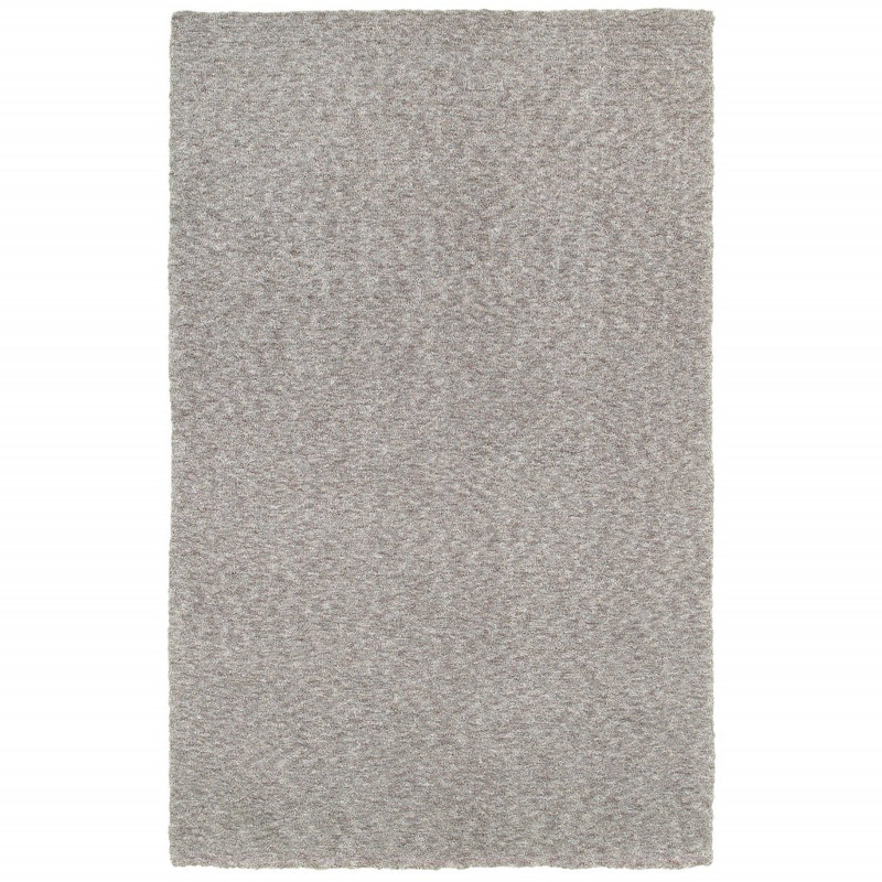 Heather Gray Plush Shag Area Rug, Rectangle 5' x 7'