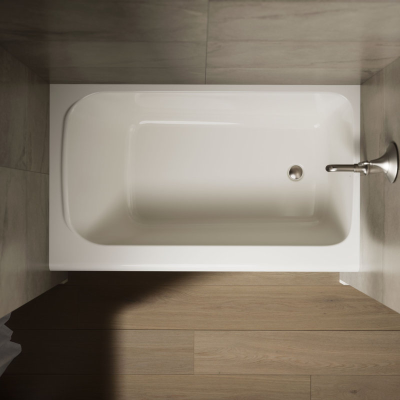 Avec 60 In. X 36 In. Alcove Bath, Left Drain, Off White, Right