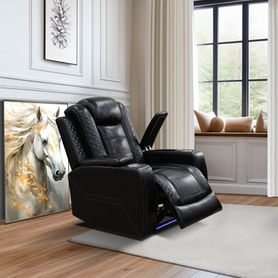 Fauteuil inclinable en cuir blanc