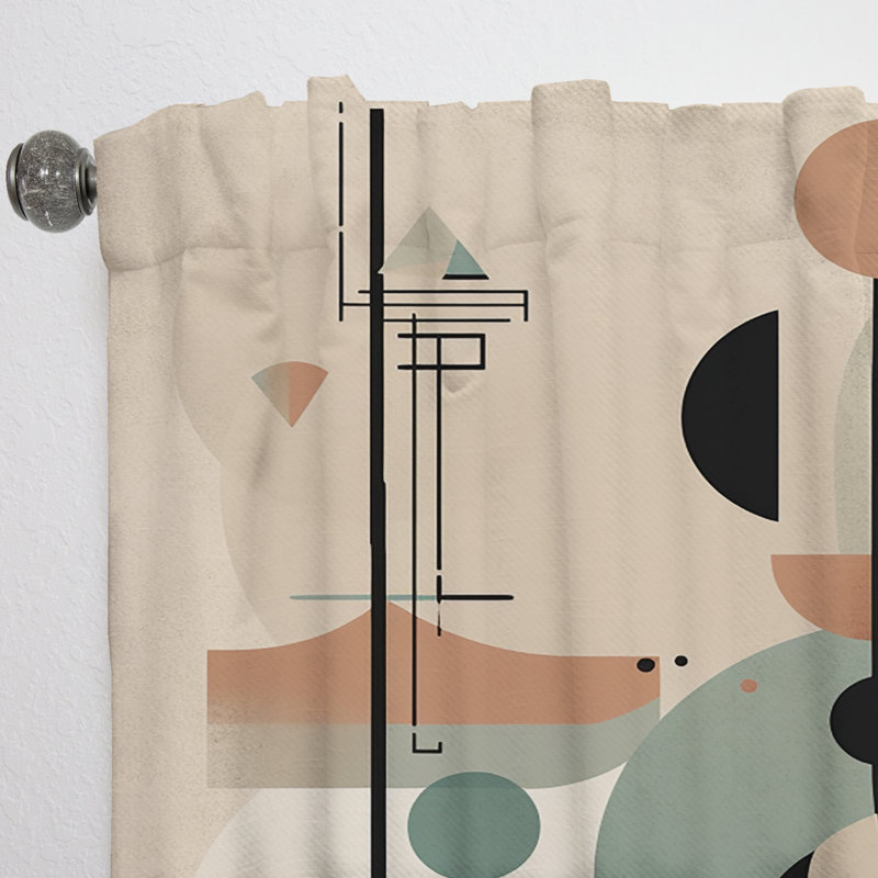 Hoadley - Midcentury Room Darkening Curtain - 1 Panels, 52" W x 90" L