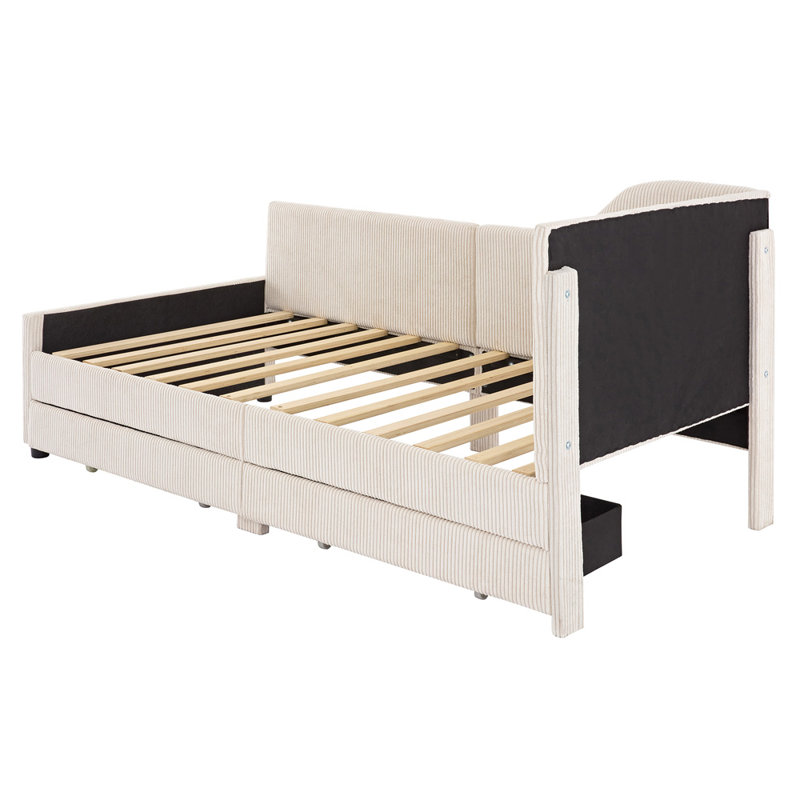 Twin Size Upholstered Daybed, Beige