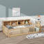 Élégant lit simple en bois TG avec armoires de rangement et ports USB-258318351