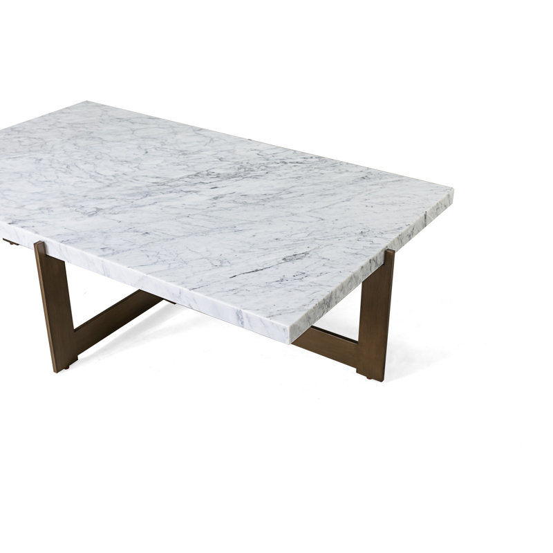 Peterson Marble Coffee Table, Polished Carrara