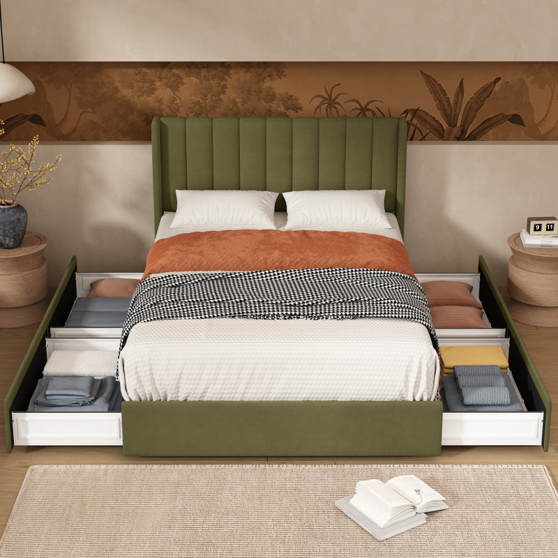 Latitude Run® Jeilyn Upholstered Platform Drawer Storage Bed & Reviews ...