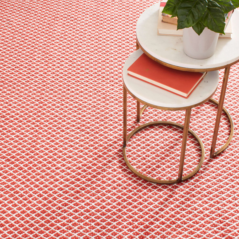 Mainsail Red Handwoven Indoor/Outdoor Rug, Rectangle 9' x 12'