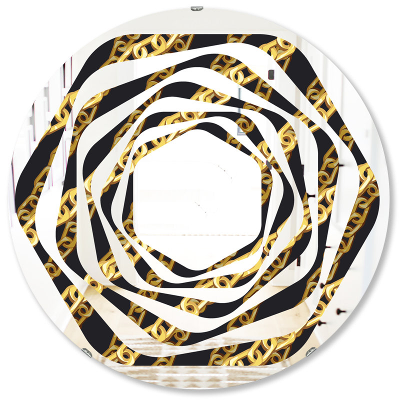 Miroir mural Wave Cottage Americana, 31,5 po x 31,5 po, Chaîne zigzag glam 