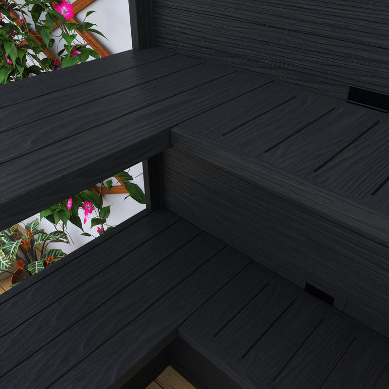 78 In. Wood Walk-In Greenhouse With Skylights, Folding Shelves, Black