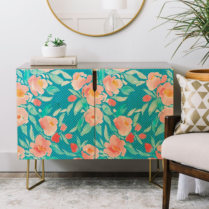 Desserte Floral Dot Aqua