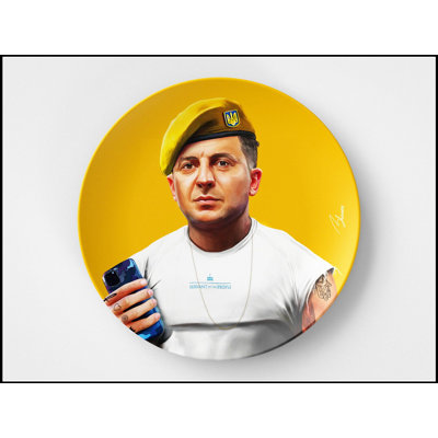 Volodymyr Zelensky 10 Inch Round Plate, Microwave and Dishwasher Safe, Made in USA, Political Gift Idea