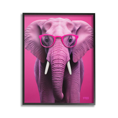 «Vivid Pink Elephant», estampe numérique encadrée par RB