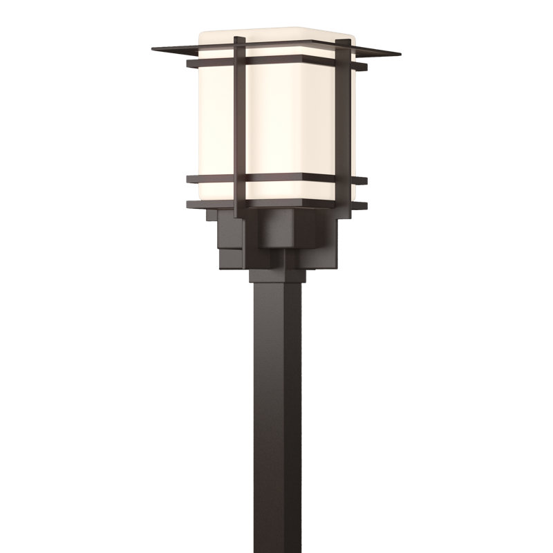 Tête de lanterne à 1 lumière H 19,1 po Tourou, Opale, Fumée noire côtière