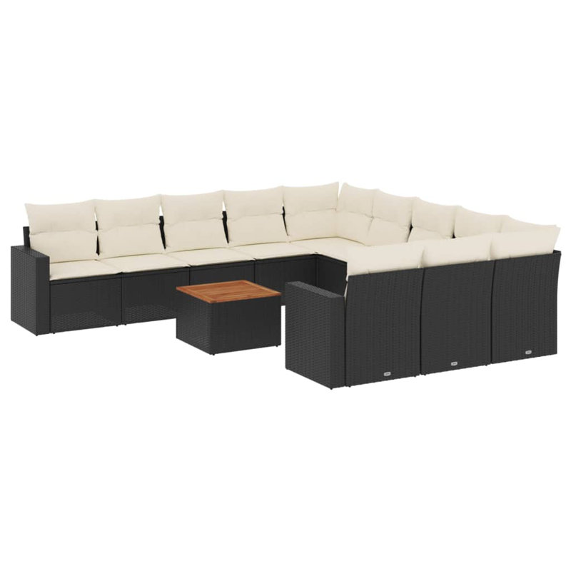 Vidaxl Garden Sofa Set Black